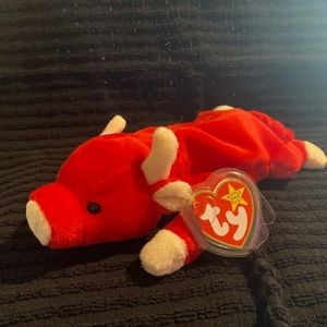 1995 Rare Vintage "Snort" the bull Ty beanie baby